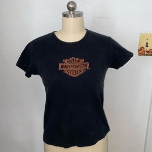 Vintage Harley-Davidson bedazzled baby t-shirt